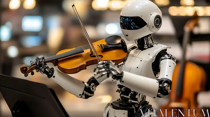 Advanced Robot Performing Music AI Image