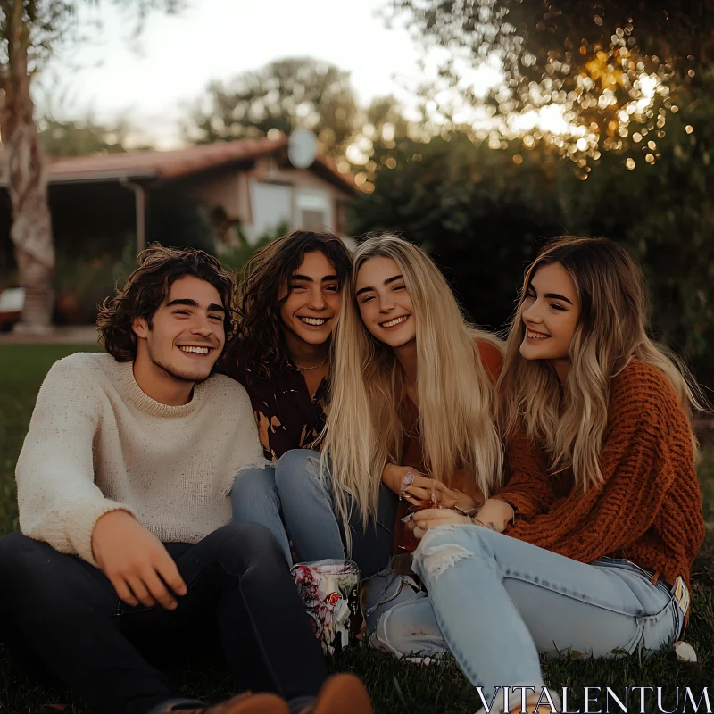 Group of Friends Smiling AI Image