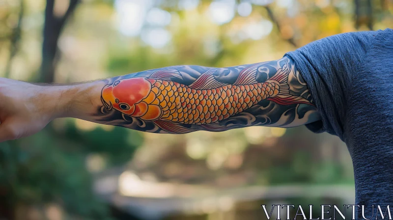 Intricate Koi Fish Arm Tattoo AI Image