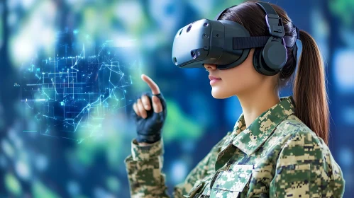 Woman in VR headset