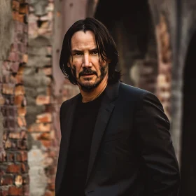 Keanu Reeves in a Black Suit