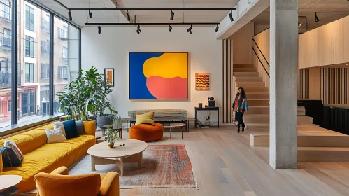 Bright Interior with Colorful Accents