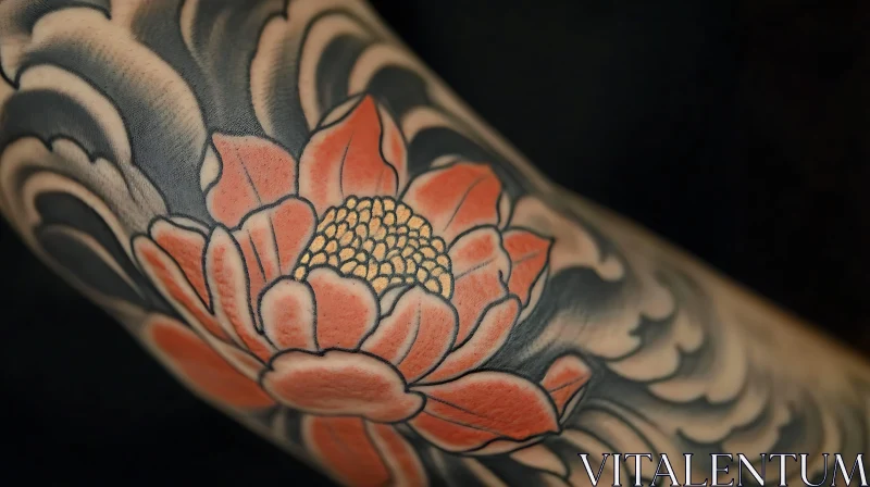 Detailed Flower Tattoo Art AI Image