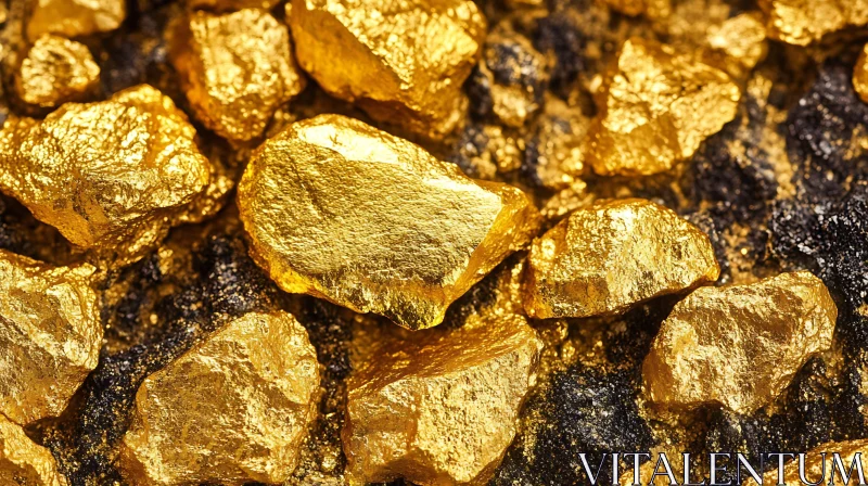 AI ART Gold Nuggets Close-Up