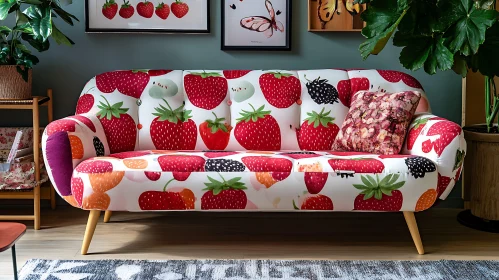 Fruit Patterned Couch for Home Decor