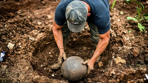 Earthy Excavation with Spherical Object