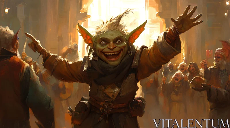 AI ART Festive Goblin Amongst Cheering Crowd