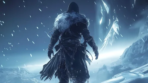 Winter Warrior in Icy Wilderness