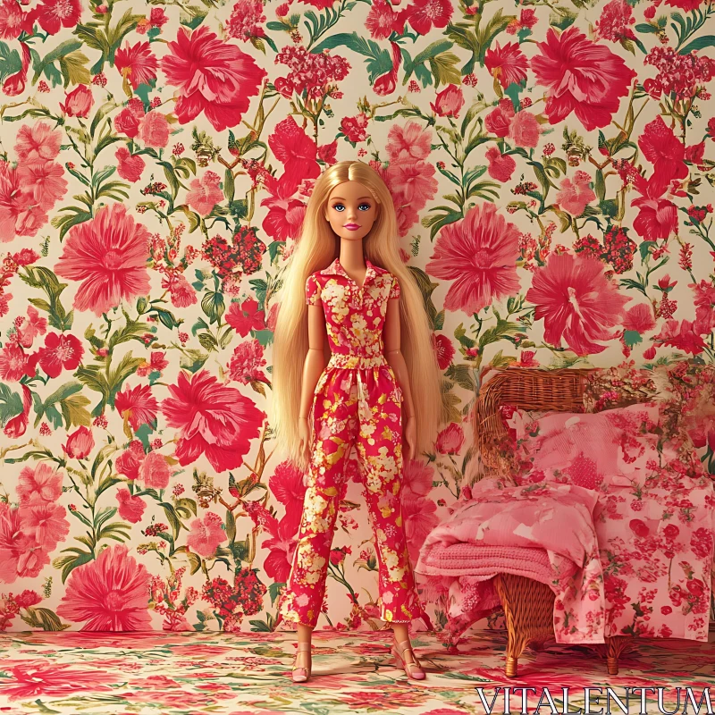 AI ART Floral Doll Harmony