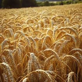 Ripe Wheat Field in Golden Sunlight