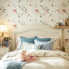Pastel Bedroom with Floral Accents