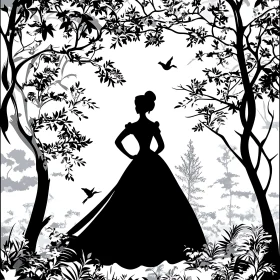 Black and White Woman Silhouette