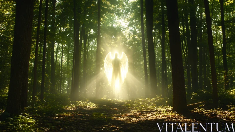 AI ART Radiant Angel in the Mystical Forest