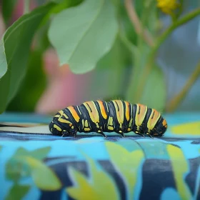 Colorful Garden Caterpillar Close-Up