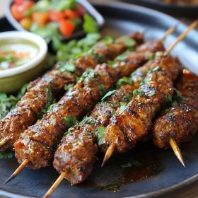 Succulent Skewers of Grilled Meat with Vegetables