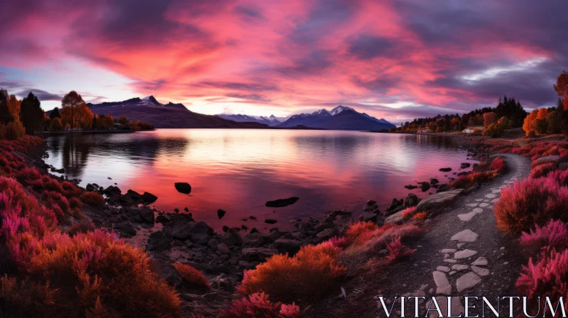 Colorful Sunset over Lakes in New Zealand | Impressive Panoramas AI Image