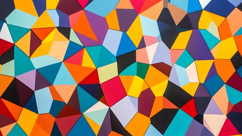 Colorful Geometric Polygon Patterns in Abstract Art