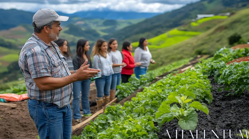 Farmer Teaching Women About Agriculture AI Image