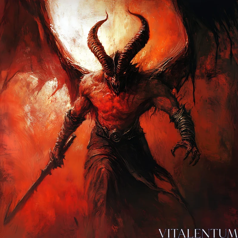 AI ART Infernal Warrior: A Demon's Wrath