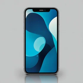 Sleek Mobile Phone with Blue Abstract