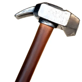 Metallic Hammer with Wooden Grip