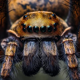 Close-Up View of Spider in Macro Detail