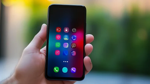 Hand Holding a Mobile Device