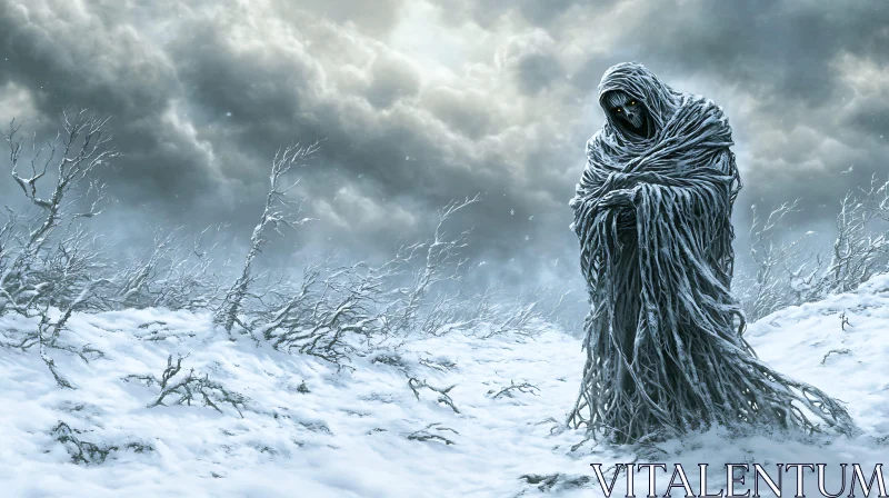 AI ART Winter Spectre in Snowy Wasteland