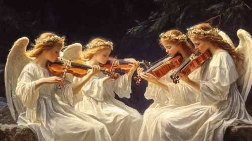 Angels Playing Violins: A Serene Composition