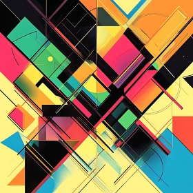 Colorful Geometric Abstract Composition