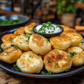 Crispy Dumplings with Fresh Parsley