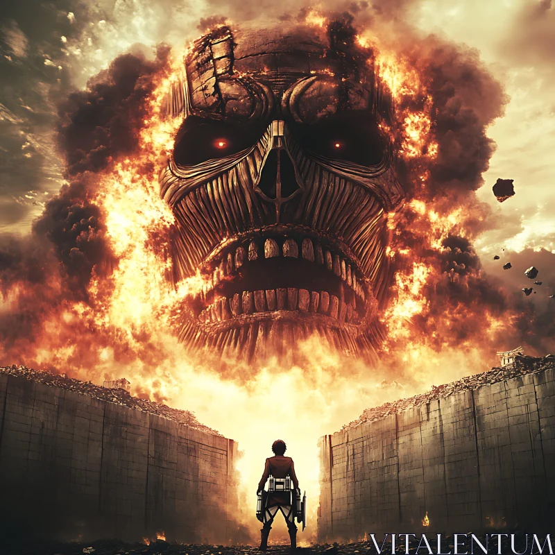 AI ART Colossal Titan Confrontation