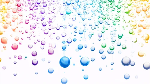 Colorful Bubbles on White Background