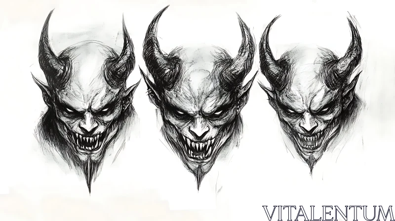 AI ART Menacing Demon Faces Art