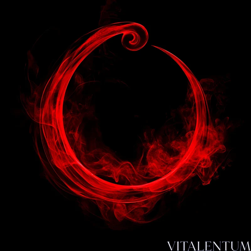 AI ART Red Smoke Ring on Black