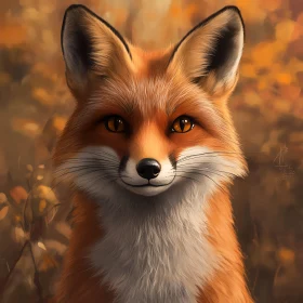 Red Fox in Autumnal Hues