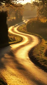 Pathway Illuminated by Warm Evening Sun