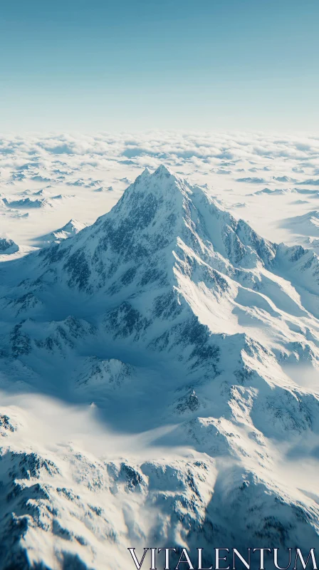 Scenic Snowy Mountain Range AI Image