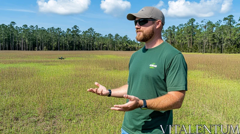 AI ART Drone Operator in Open Field