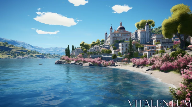 AI ART Neoclassical City by the Water - A Mediterranean Inspired View