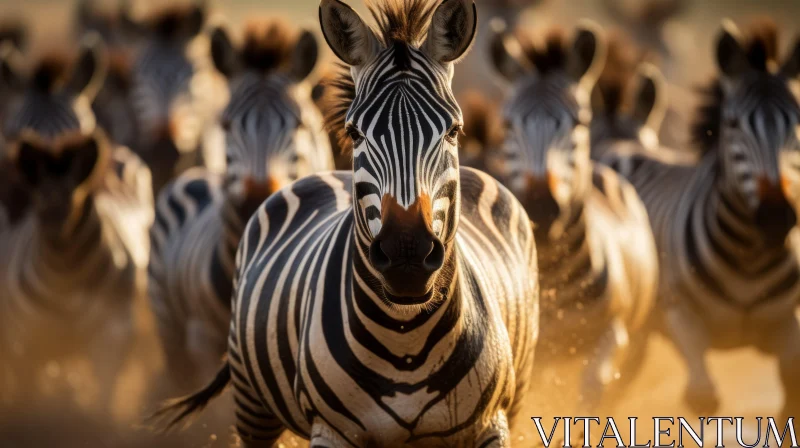 Zebras in Motion - A Powerful Emotive Portraiture AI Image