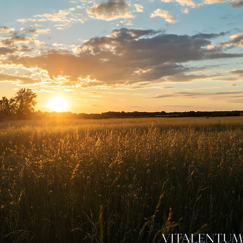 AI ART Sunset Field Beauty