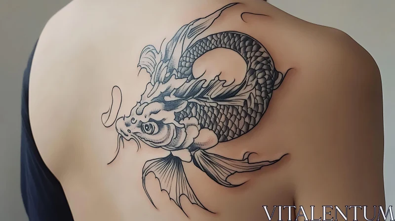 Dragon Tattoo Design on Back AI Image