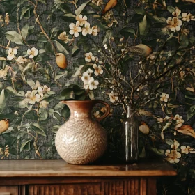 Floral Still Life with Birds and Vase