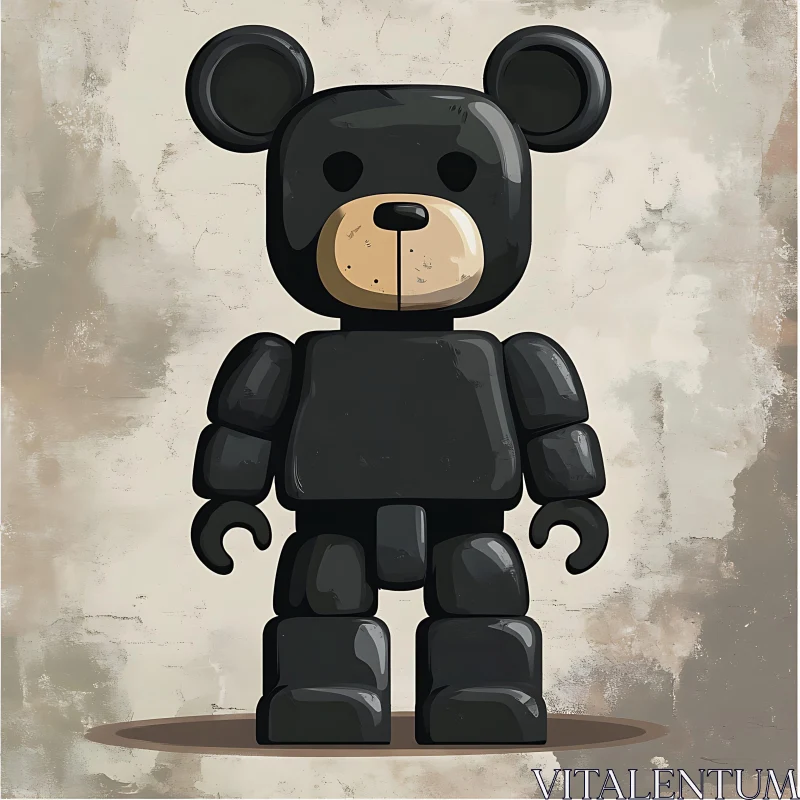 Abstract Block Bear Illustration AI Image