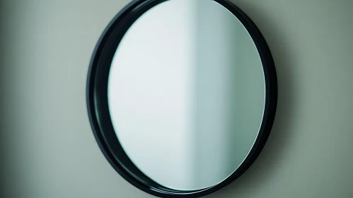 Circular Mirror with Black Frame