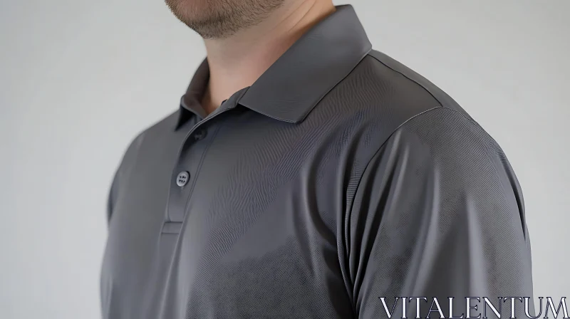 Modern Men's Gray Polo Shirt AI Image