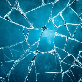 Shattered Glass Abstract with Blue Hue