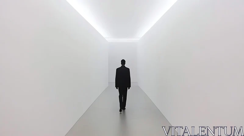 AI ART Silhouette in a Minimalist Corridor