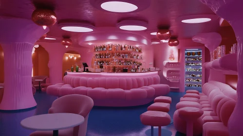 Stylish Lounge with Pink Interior